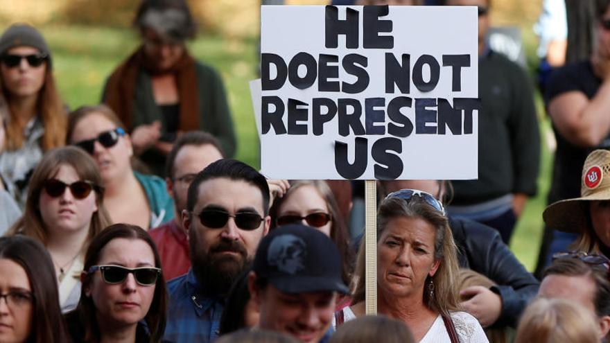 Protesta contra Trump en el estado de Utah.