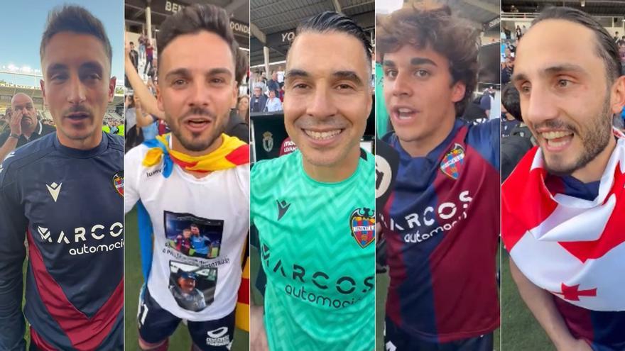 Las primeras palabras de los jugadores del Levante en plena celebración