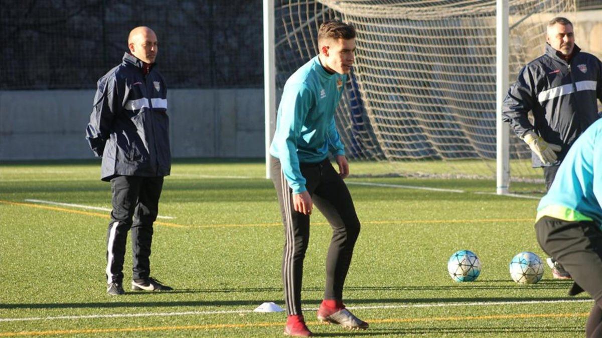 Gabri, en un entrenamiento del FC Andorra