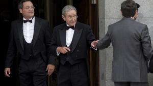 El Fiscal General del Estado, Álvaro García Ortiz y el presidente del Tribunal Supremo, Francisco Marín, a su salida de la apertura del año judicial 2023/2024.