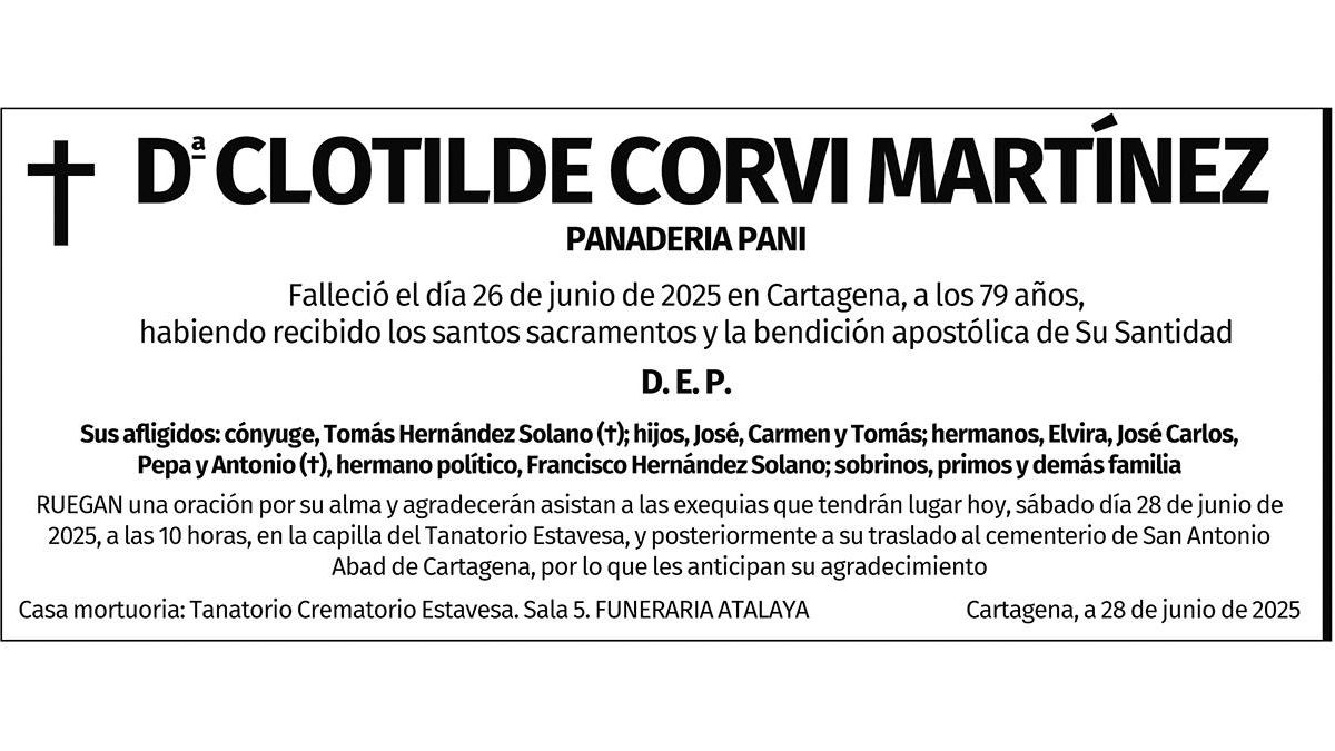 Dª Clotilde Corvi Martínez