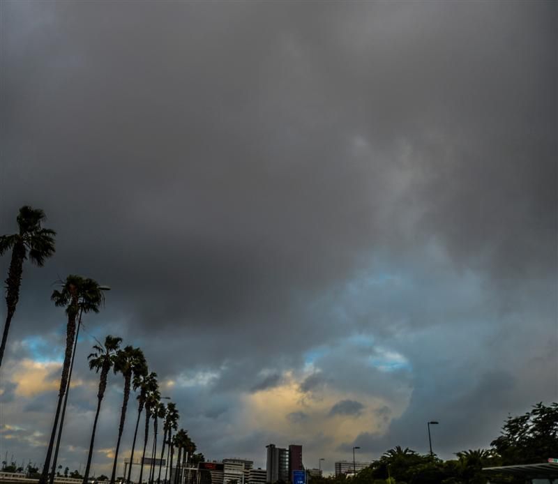 Lluvia y nubes en Gran Canaria