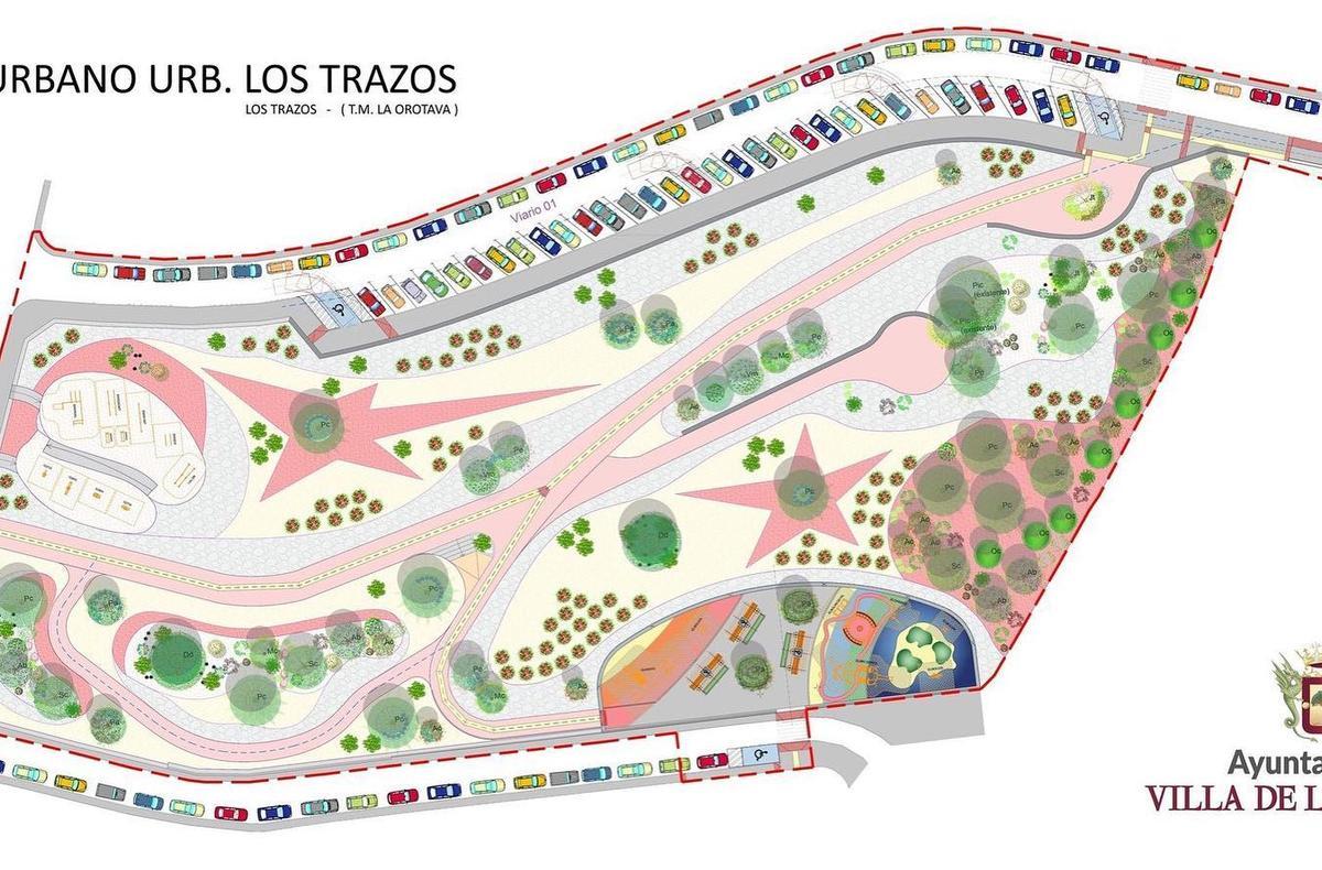 Infogradía del parque urbano de Los Trazos, en La Orotava