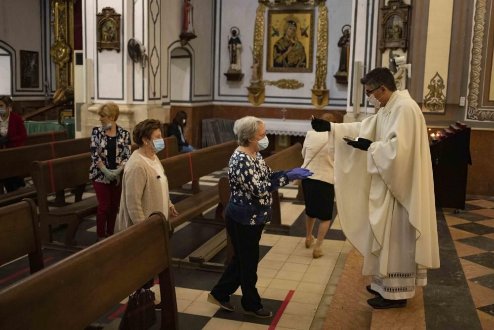 Primera misa en fase 1 en  La Merced de Xàtiva