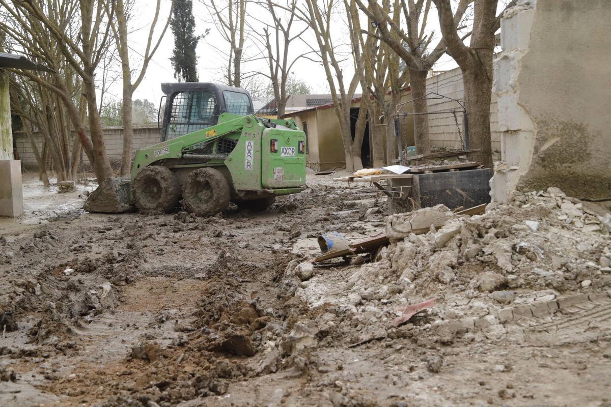 Las calles la Tórtola y la Perdiz siguen con varios centímetros de lodo mientras los vecinos retiran sus enseres Las calles la Tórtola y la Perdiz siguen con varios centímetros de lodo mientras los vecinos retiran sus enseres