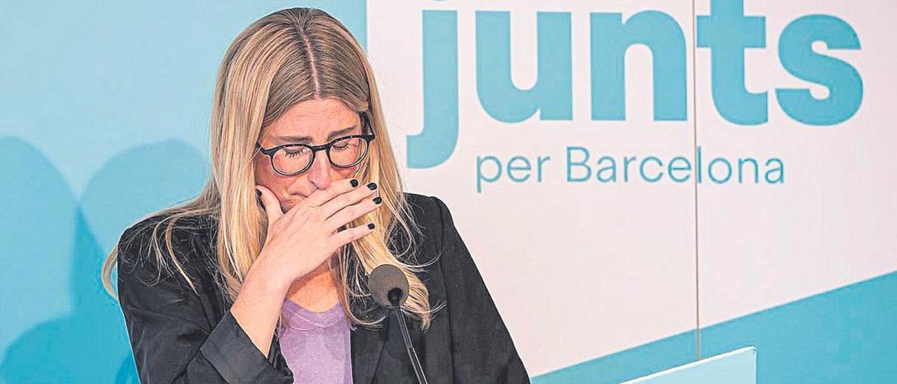 Elsa Artadi, el pasado viernes, cuando anunció su  renuncia a ser candidata a la alcaldía de Barcelona por Junts per Catalunya.