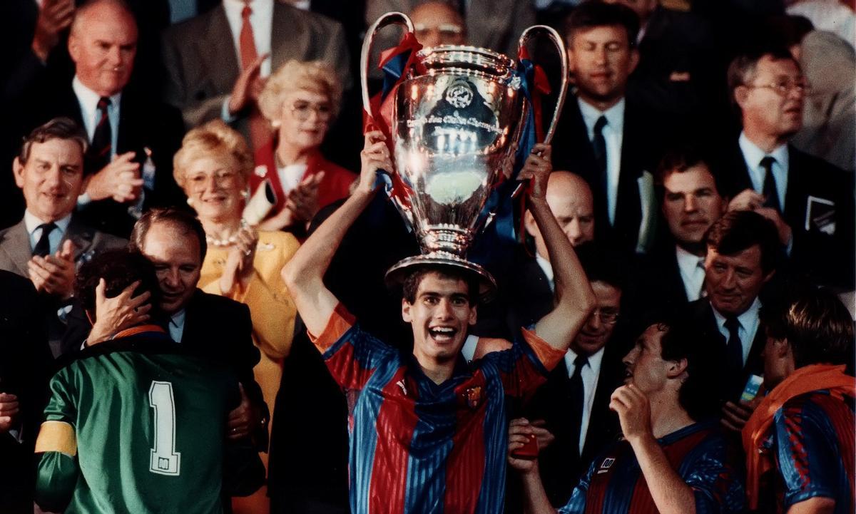 Guardiola, después de ganar la primera Champions de la historia del Barça