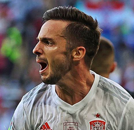 Sarabia celebra su gol. | Efe