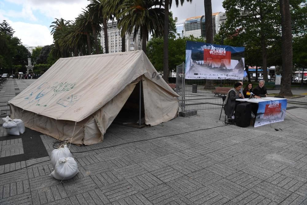 El programa 'Acampa por la paz y el derecho al refugio' busca llamar la atención sobre las penosas condiciones de vida cotidiana de quienes huyen de la guerra.