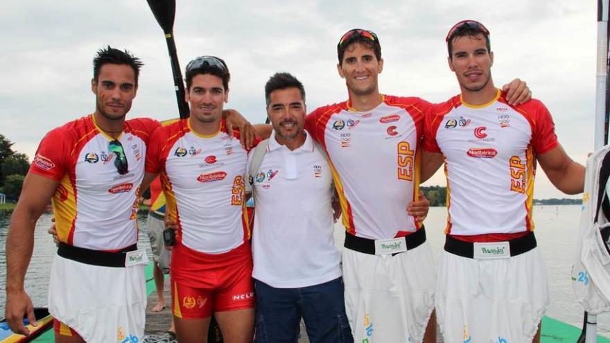 Por la izquierda, Rodrigo Germade, Javier Hernanz, Luis Brasero, Íñigo Peña y Óscar Carrera.