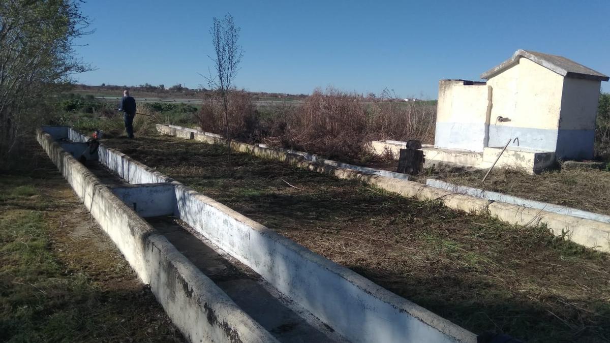 Un voluntario trabaja en las labores de limpieza del &quot;Pozo del Tío Rodrigo&quot;