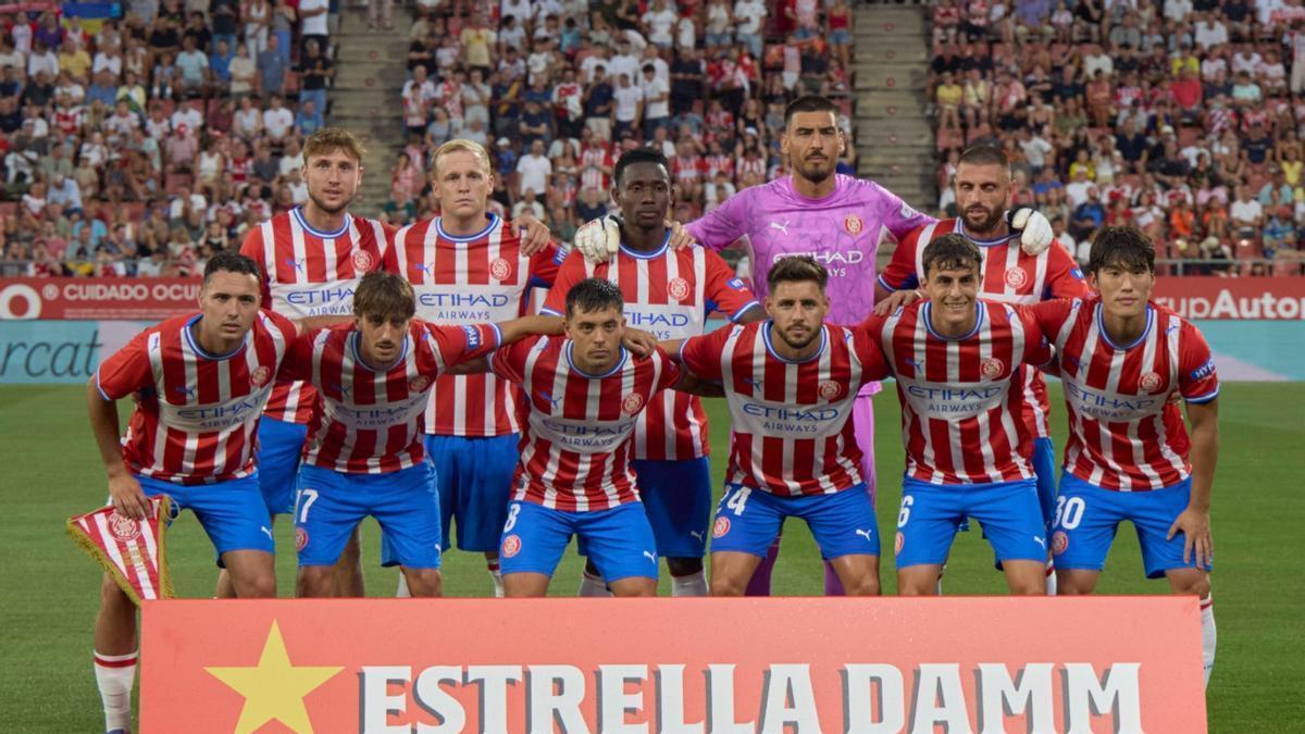 Onze inicial del Girona FC davant l'Arsenal en el 49è Trofeu Costa Brava.