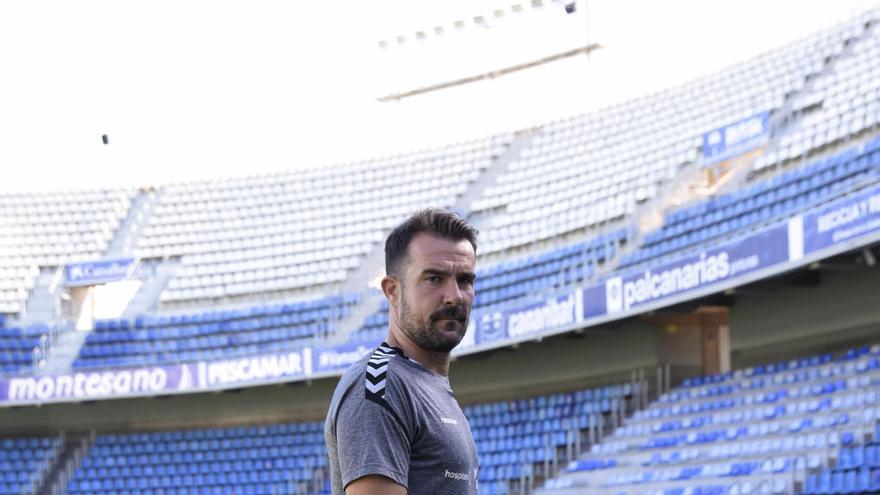 Aritz López Garai, antes de un entrenamiento en el Heliodoro.