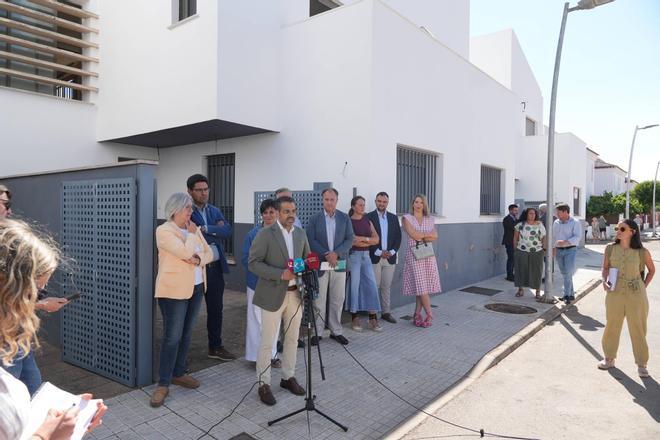 La ministra de vivienda, Isabel Rodríguez, este jueves en Olivenza