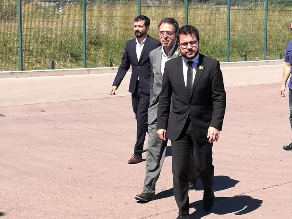 El vicepresident Pere Aragonès arribant a la presó de Lledoners