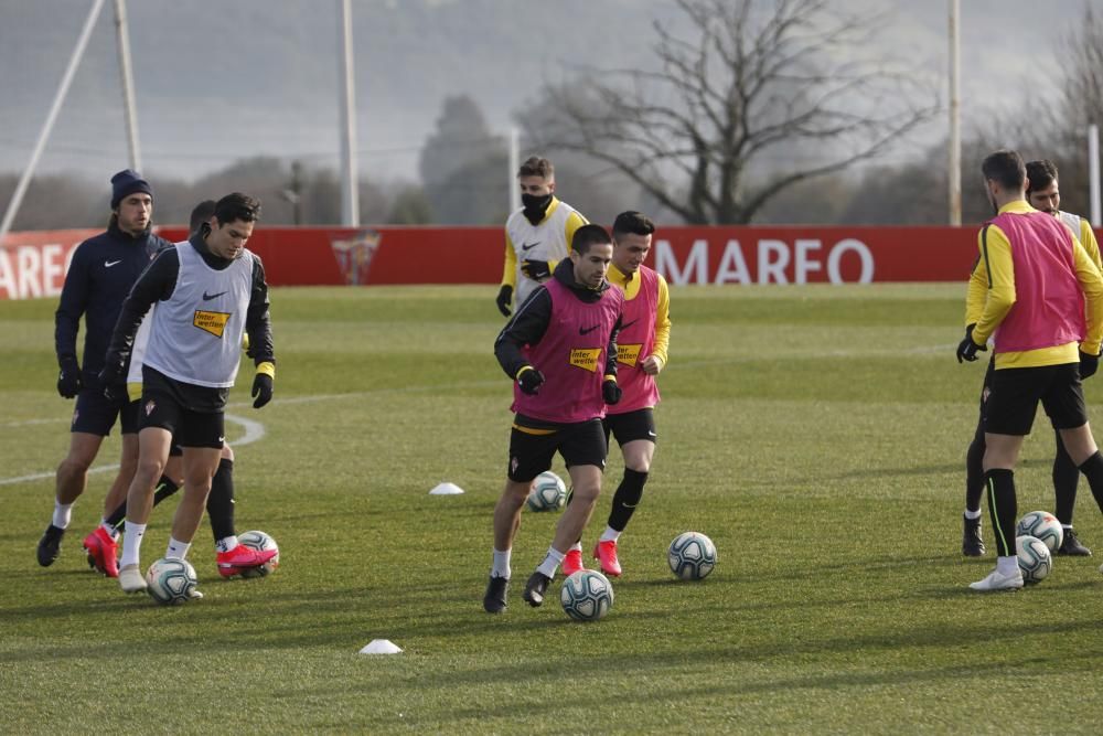 Entrenamiento del Sporting.