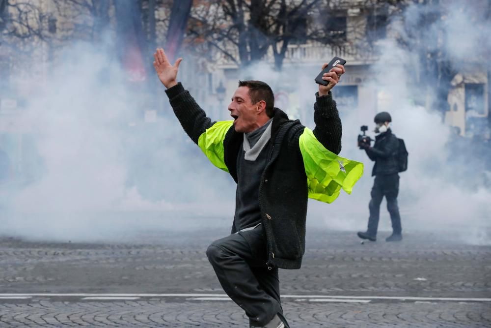 Protesta en París de los ''chalecos amarillos''