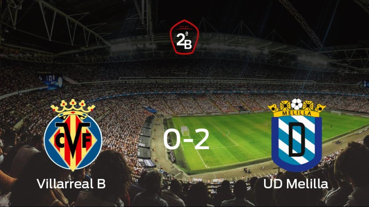 El Melilla gana lejos de su estadio el primer partido de los cuartos de final de los playoff y consigue una importante ventaja ante el Villarreal B (0-2)
