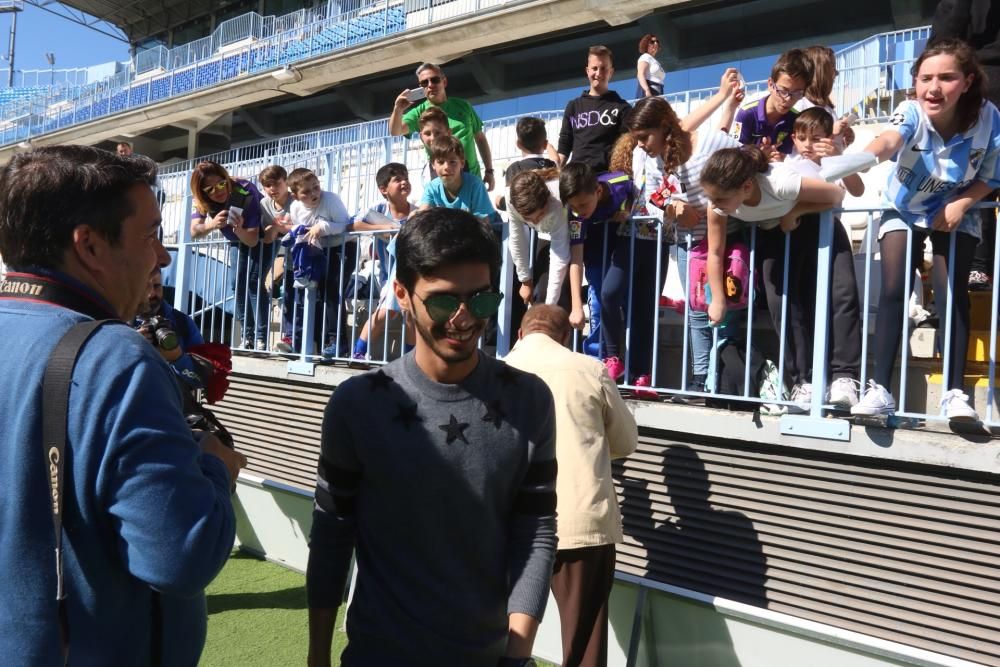 El equipo blanquiazul abre la grada de La Rosaleda a miles de niños de varios colegios de Málaga.