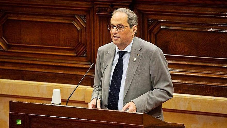 El president Quim Torra, ahir al Parlament