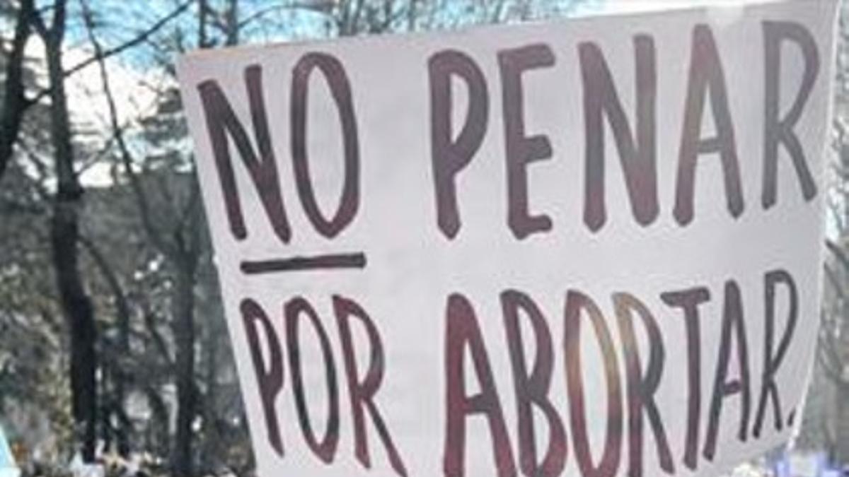 Manifestación contra el proyecto de Ruiz-Gallardón, en febrero pasado en Madrid.