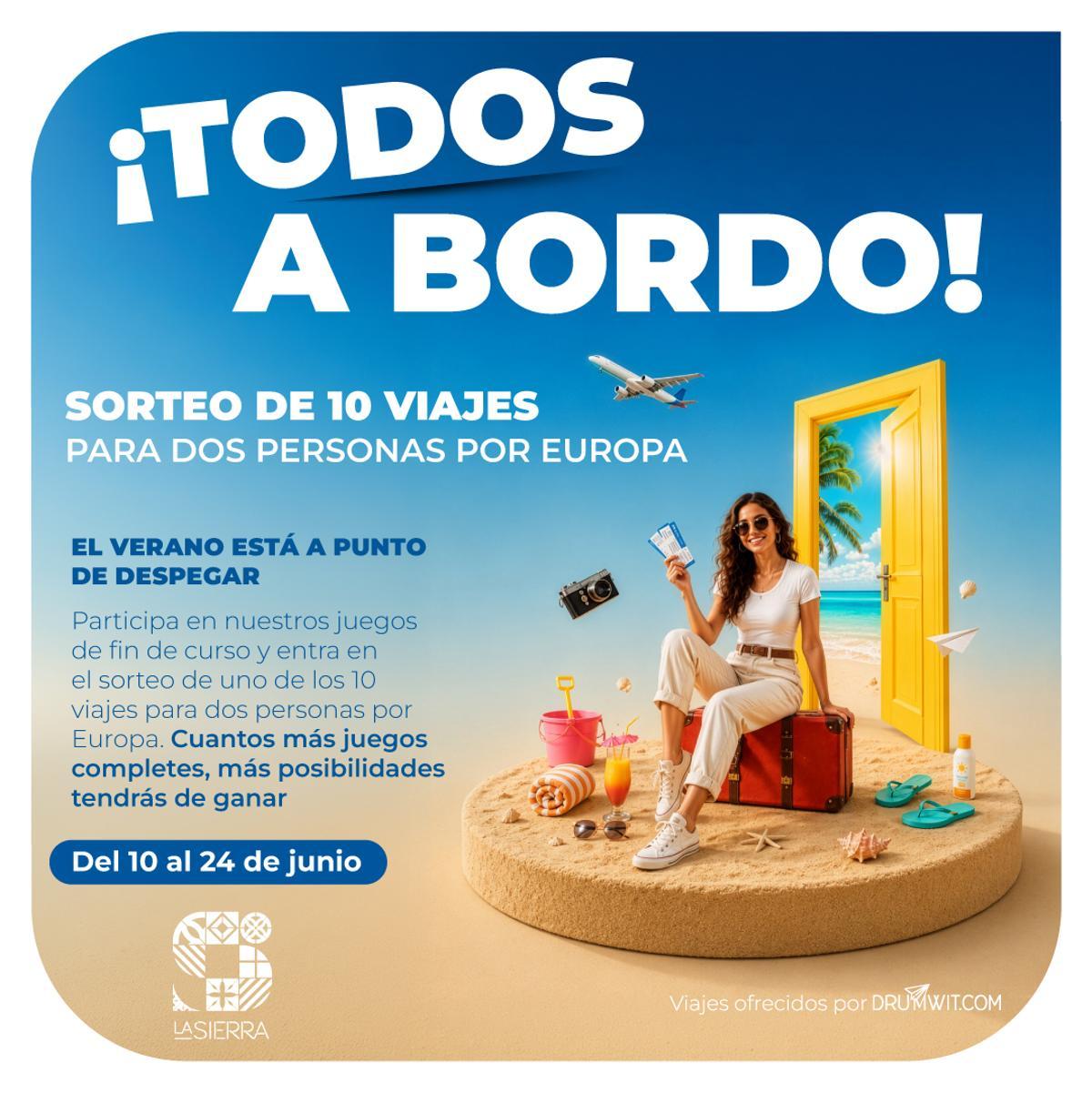 El CC La Sierra de Córdoba sortea diez viajes sorpresa para dos personas por Europa este verano.