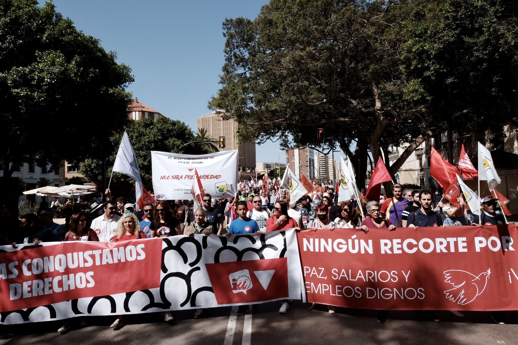 Las imágenes de la manifestación del 1 de mayo en Málaga