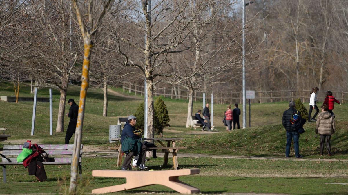 Pequeños y mayores ocupan el bosque de Valorio en una jornada de calor inusual para un mes de enero.