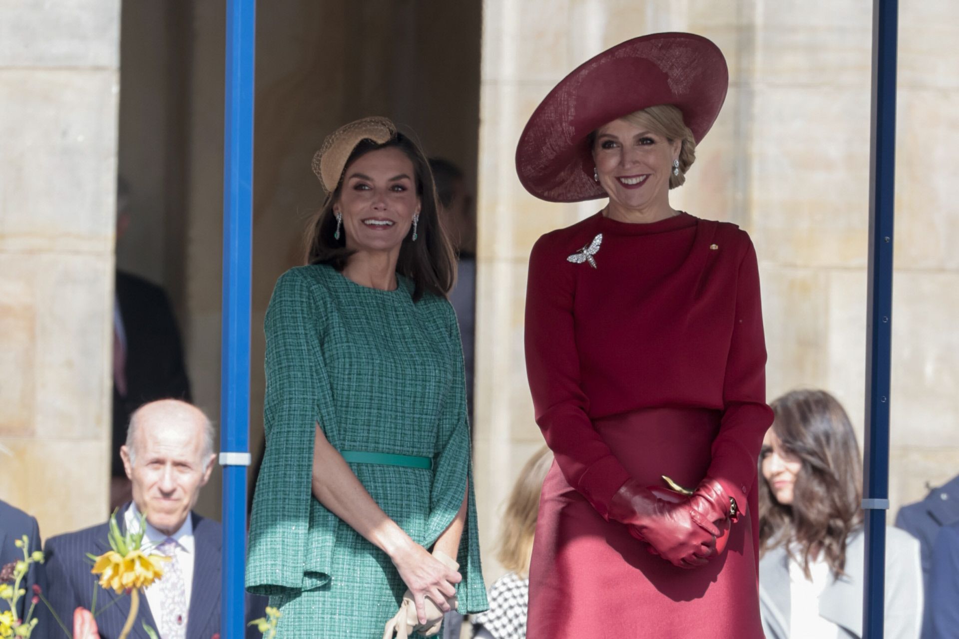 Máxima de Holanda y la reina Letizia en la ceremonia de bienvenida a Holanda.