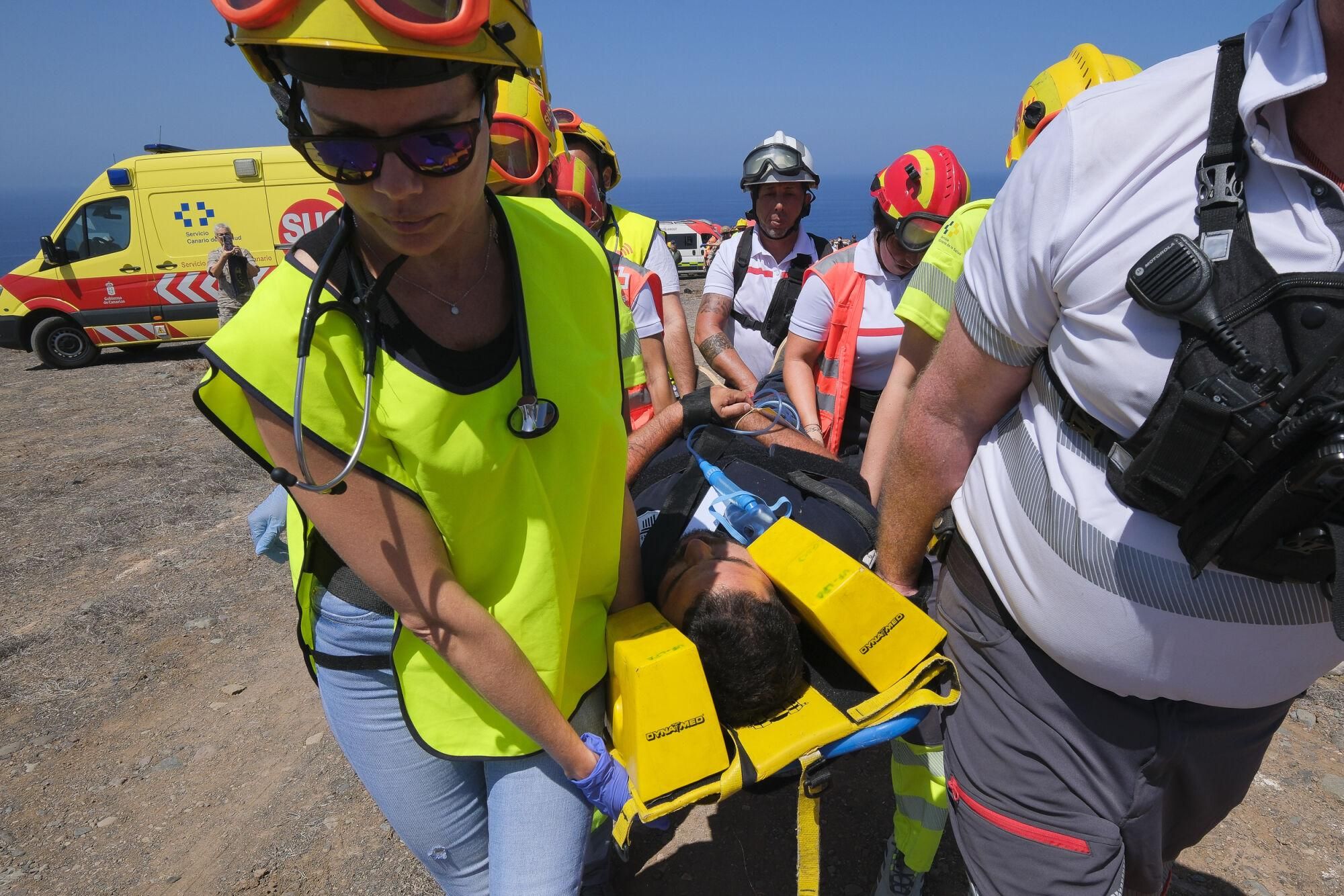 Ejercicio Canasar 2025: simulacro de accidente aéreo en Mogán