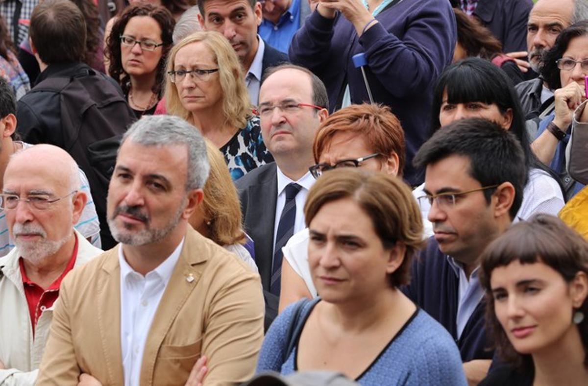 Colau, Rabell, Collboni i Iceta, en l’homenatge a Salvador Allende.