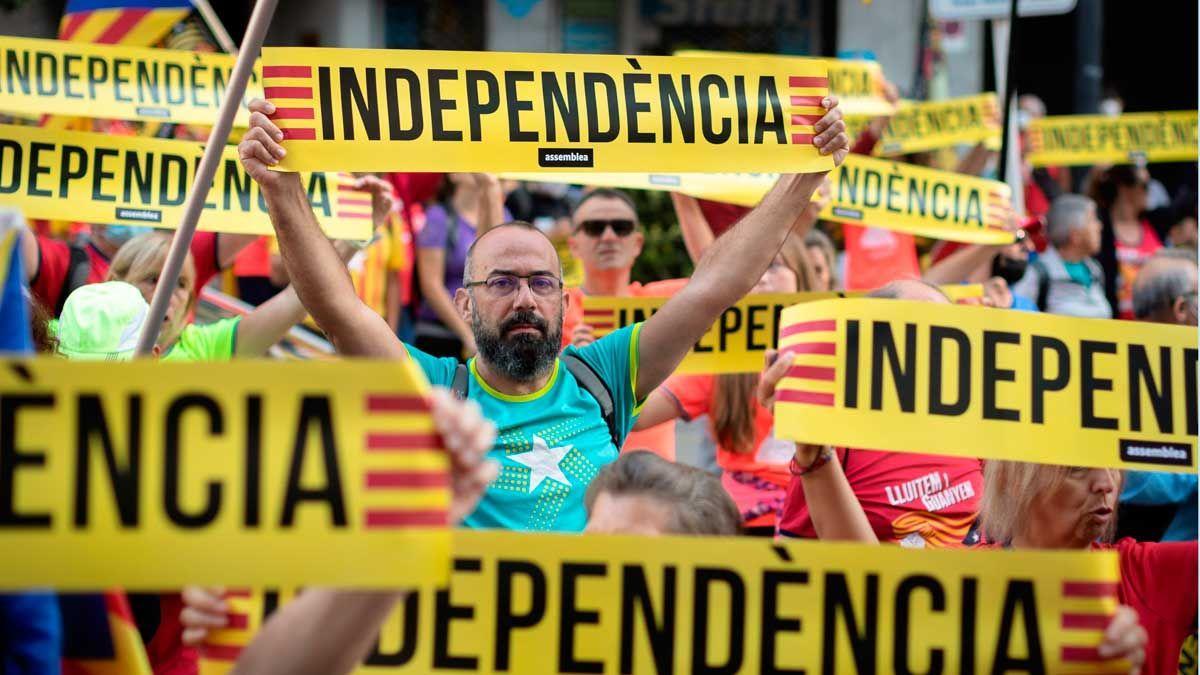 Marcha independentista convocada por la ANC en Girona.