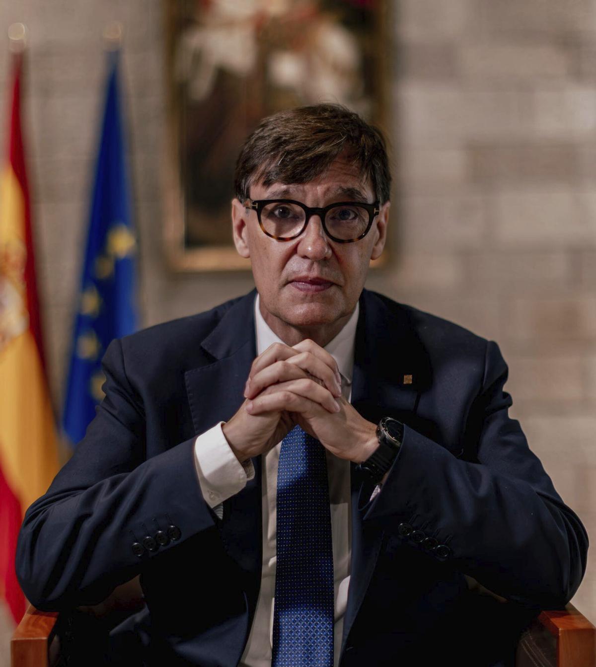 Salvador Illa, al Palau de la Generalitat, dijous. | JORDI OTIX