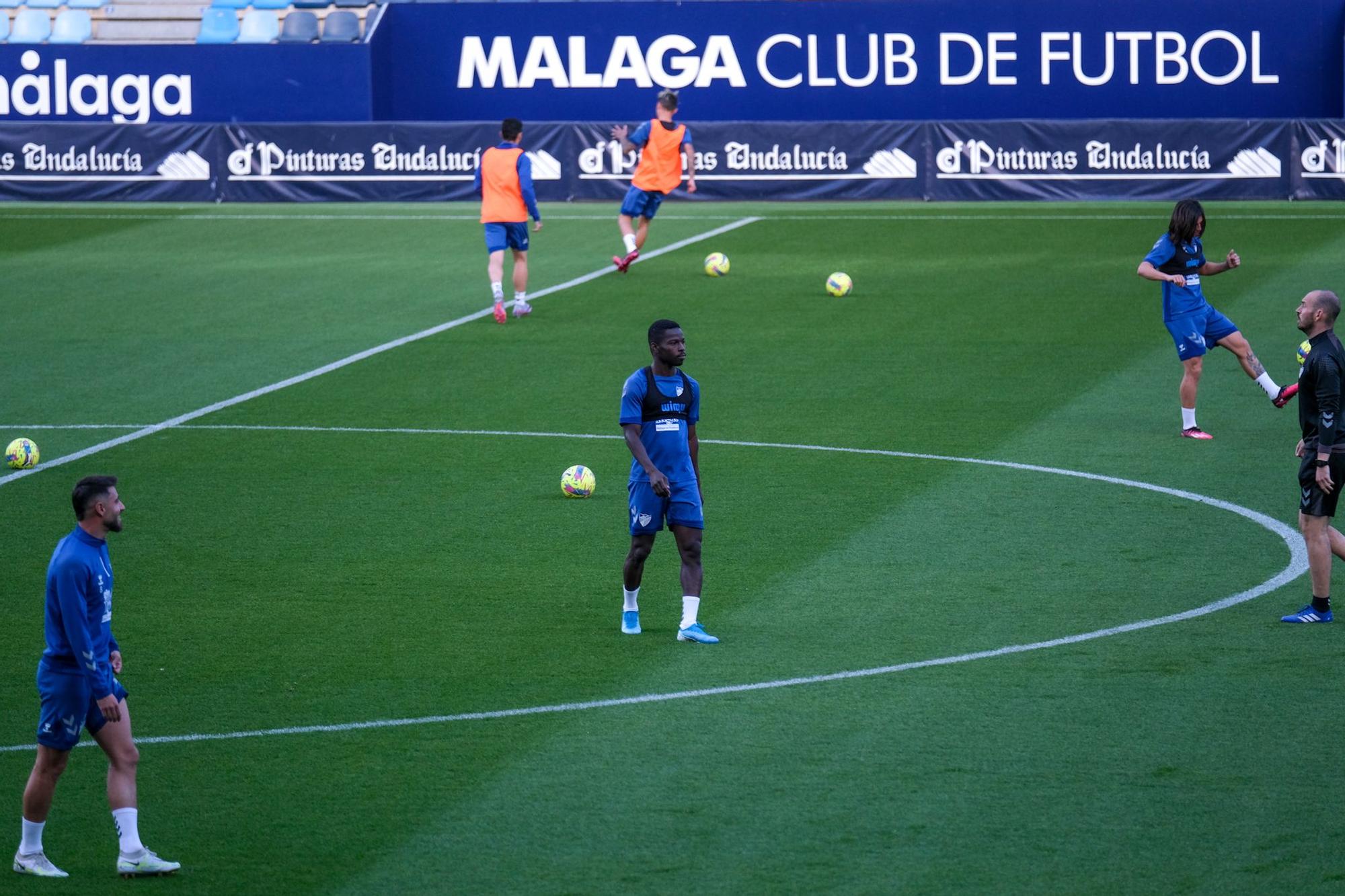 Entrenamiento del Málaga CF antes del partido contra el Levante