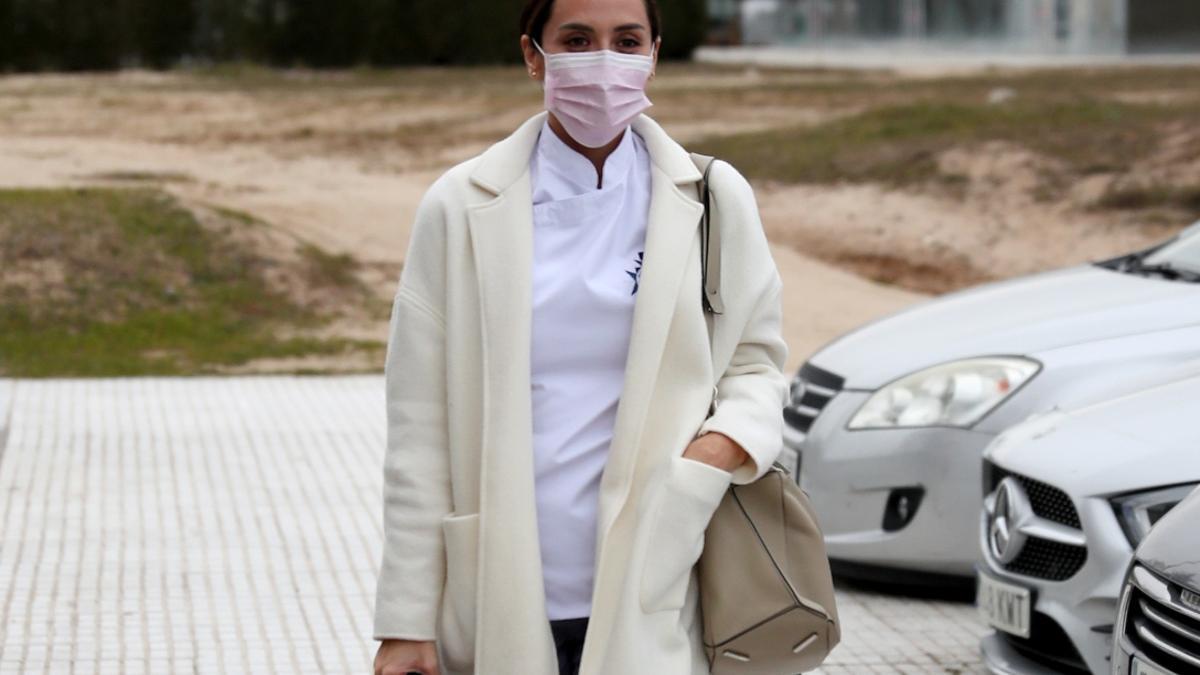 Tamara Falcó a su llegada a la escuela de hostelería Le Cordon Bleu