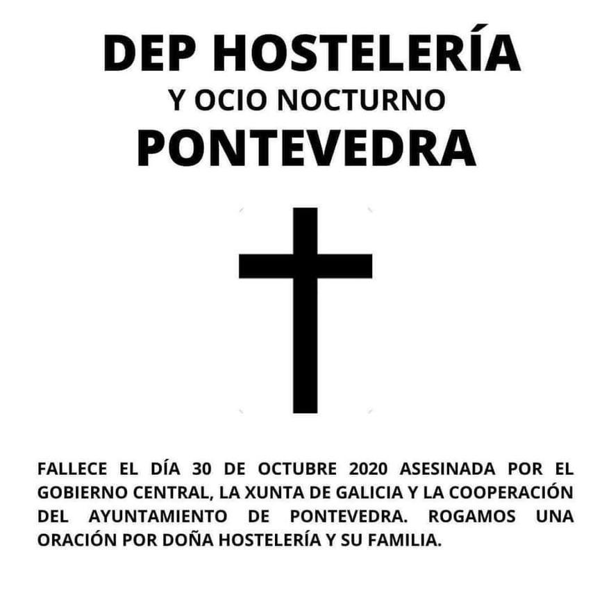 Esquela divulgada en redes sociales por hosteleros de Pontevedra.