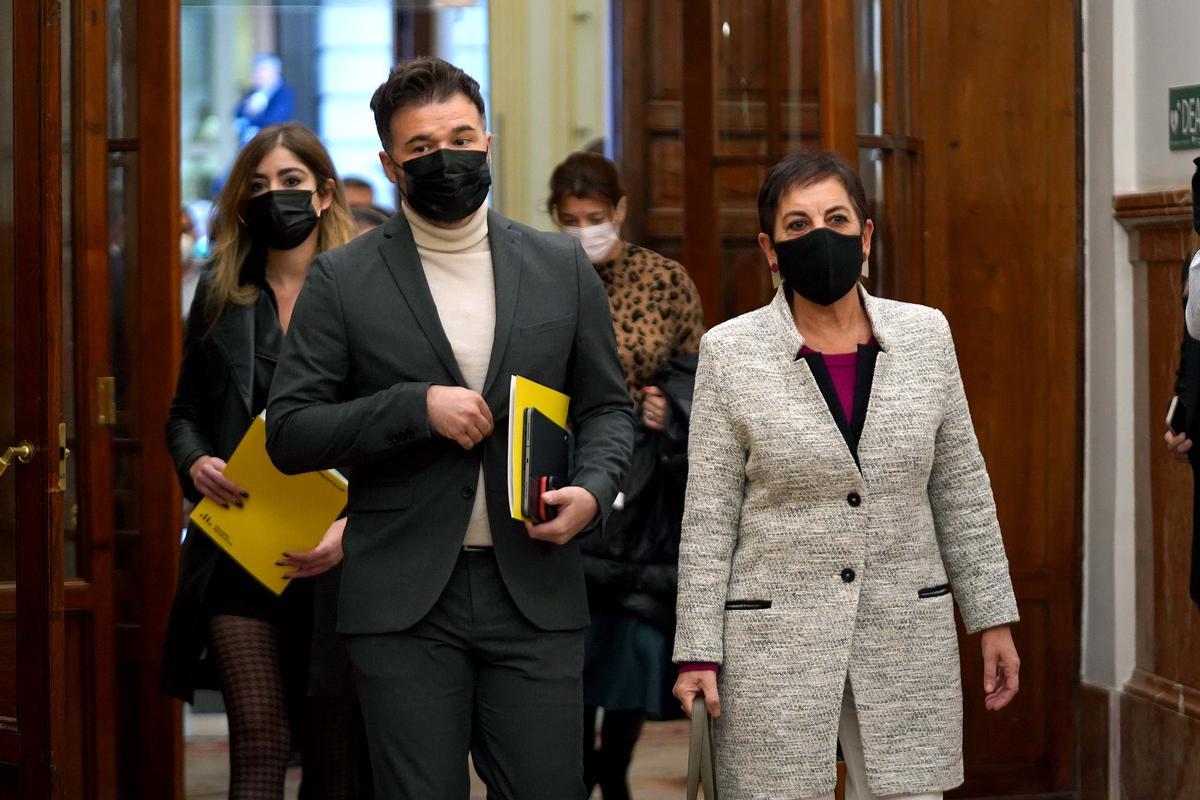Los portavoces de ERC y EH Bildu, Gabriel Rufián y Mertxe Aizpurua, respectivamente Los portavoces de ERC y EH Bildu, Gabriel Rufián y Mertxe Aizpurua, respectivamente
