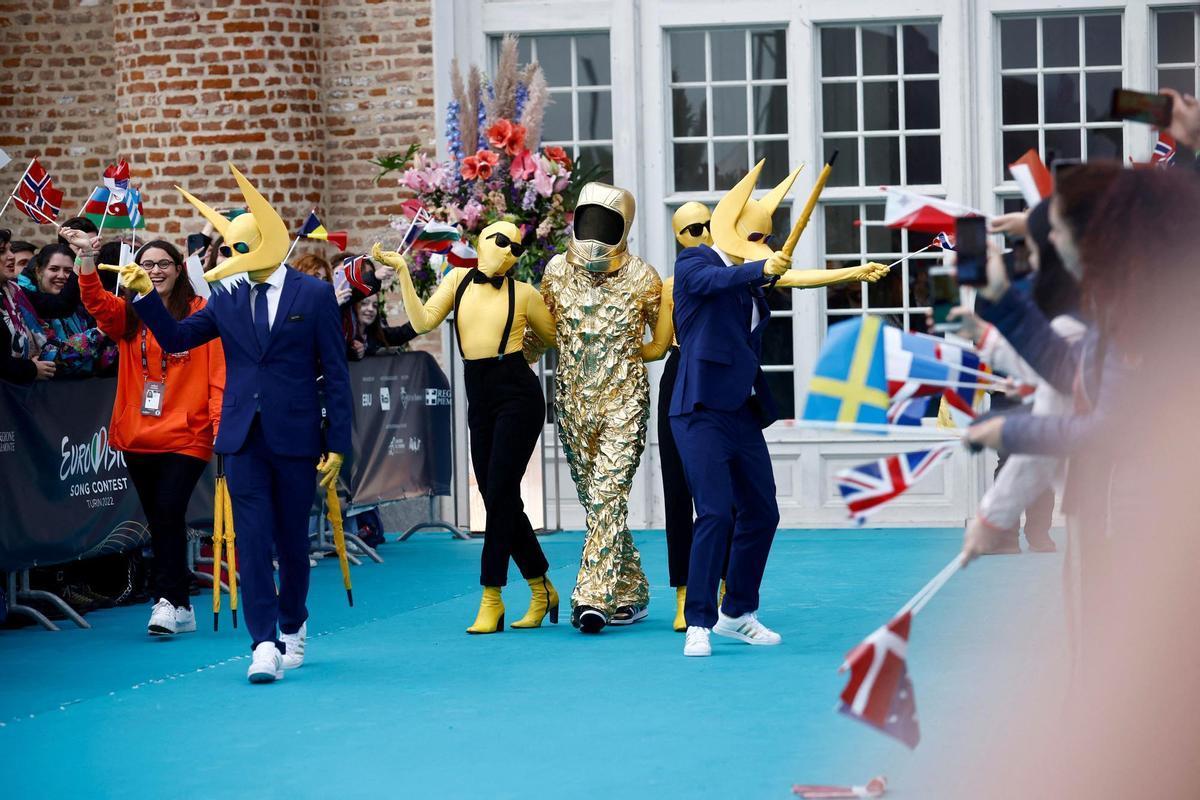 Subwoolfer, en la Alfombra Turquesa de Eurovisión 2022.