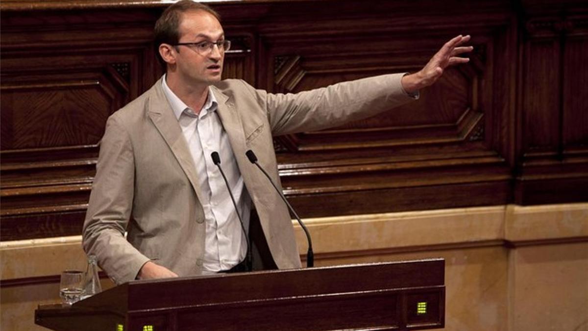 El secretario general de ICV, Joan Herrera, en una sesión del Parlament.