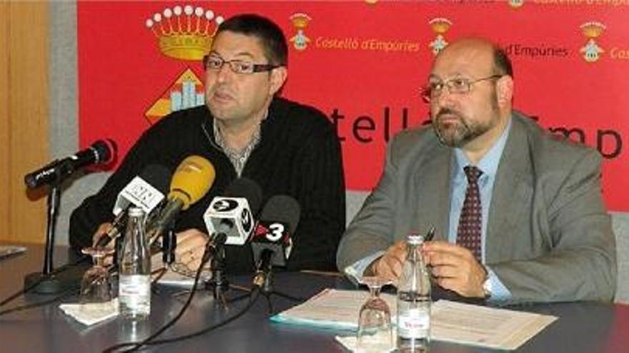 Salvi Güell (Esquerra) i Pere Iglesias, ahir, en la roda de premsa.