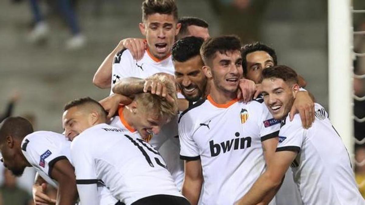 El Valencia durante uno de sus últimos partidos de Champions