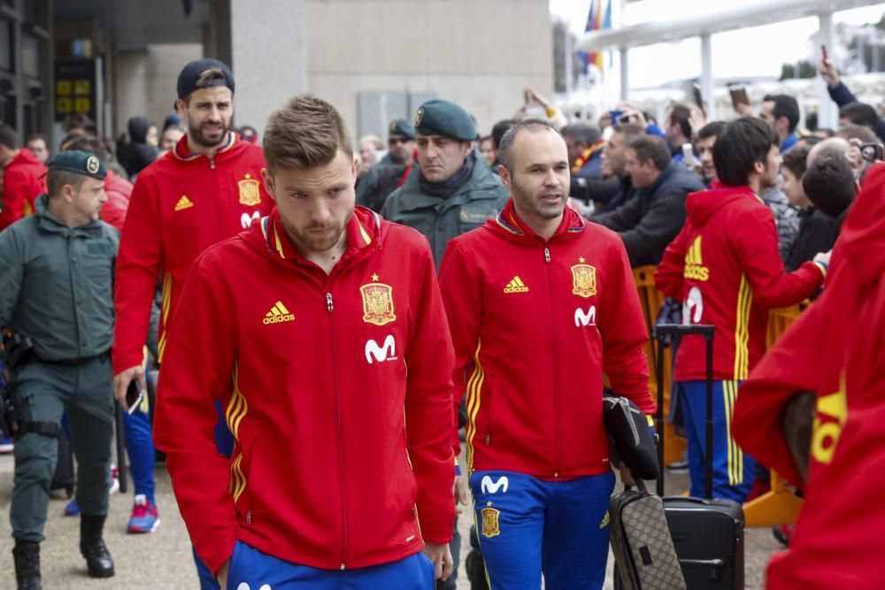 La selección española ya está en Asturias para su partido ante Israel