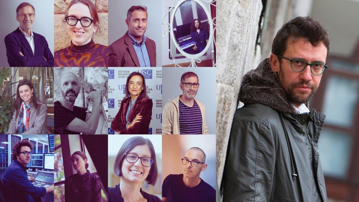 Ponente del foro compostelano ArteciencIA. A la derecha, su promotor, Aser Álvarez, de Arraianos Producions.