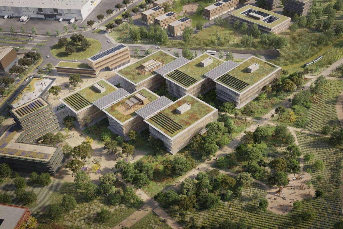 Inforgrafía de varias edificaciones del proyecto de parque empresarial de Buenavista