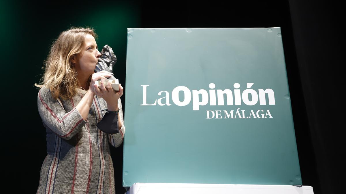 María Casado, con su premio Málaga.