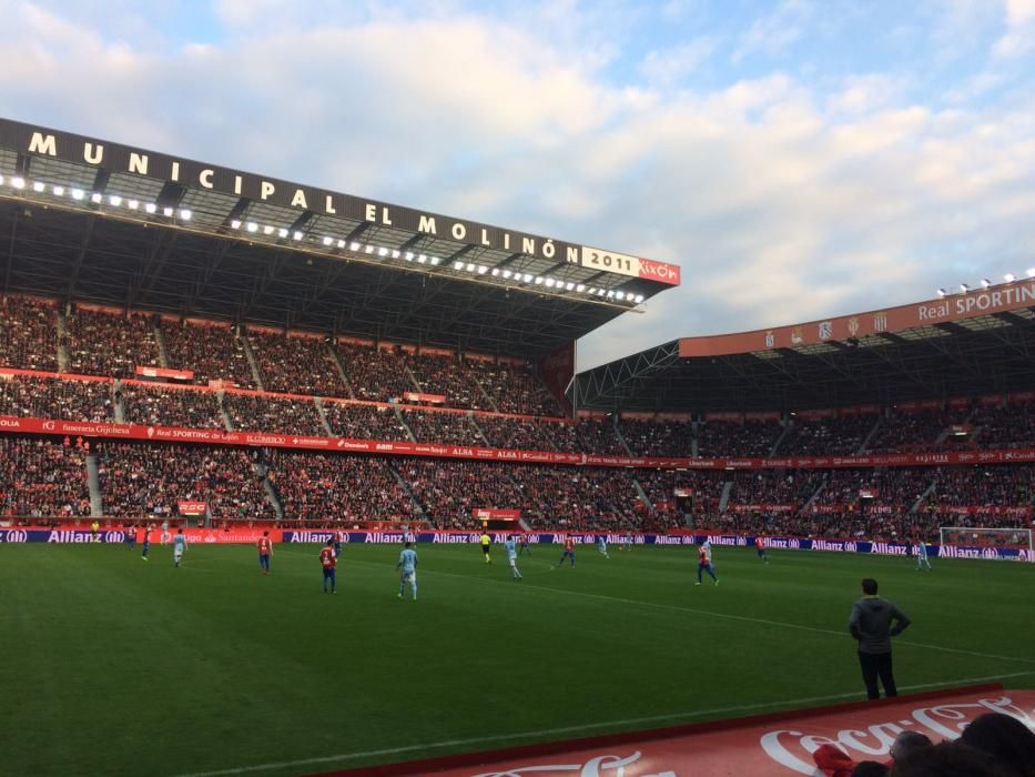 El partido entre el Sporting y el Celta, en imágenes