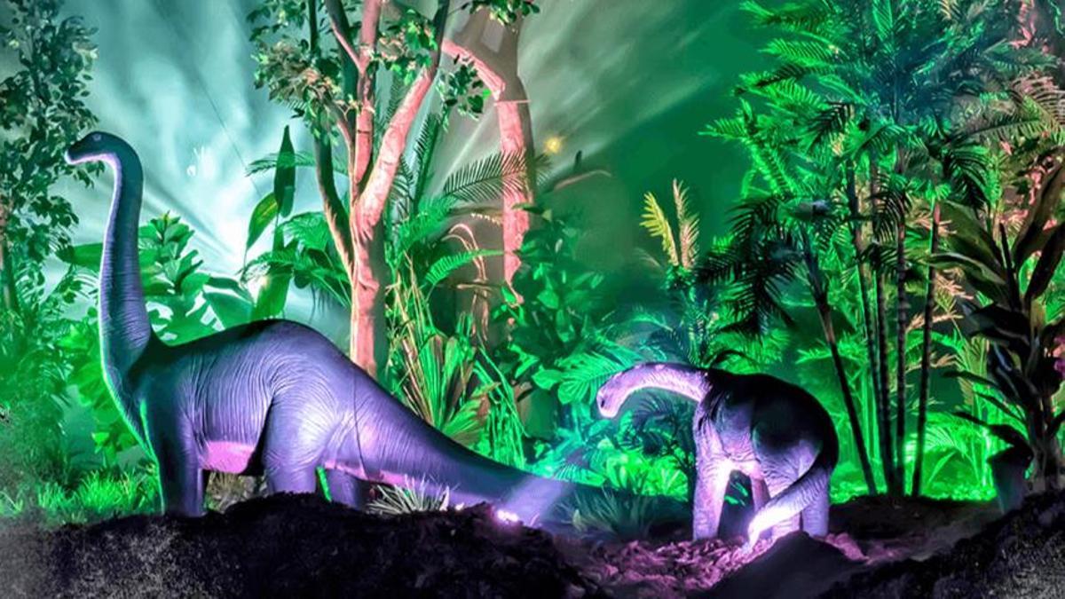 Maquetas de dinosaurios en la Dino Expo World Tour XXL.