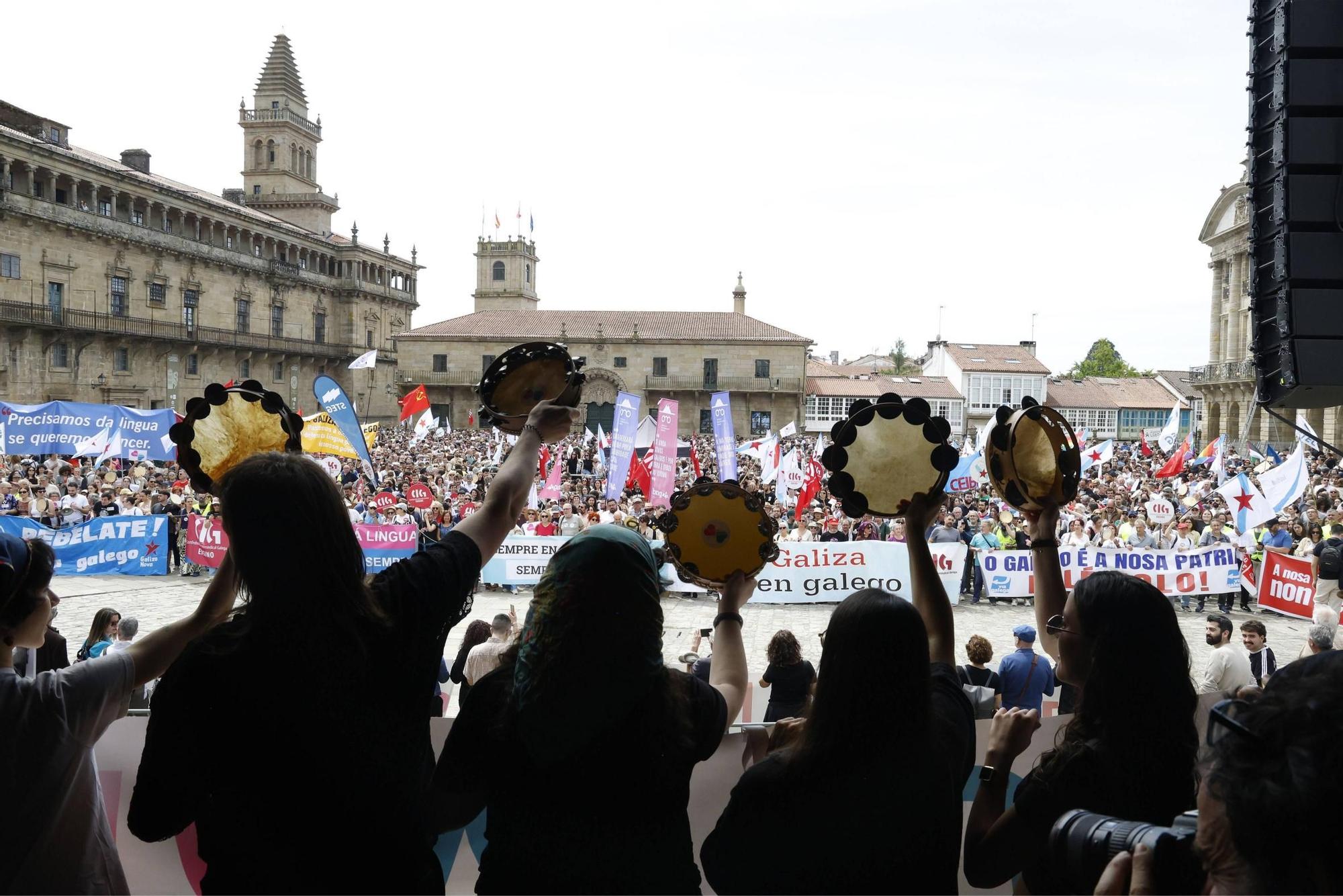 Miles de persoas toman as rúas de Santiago en defensa do galego