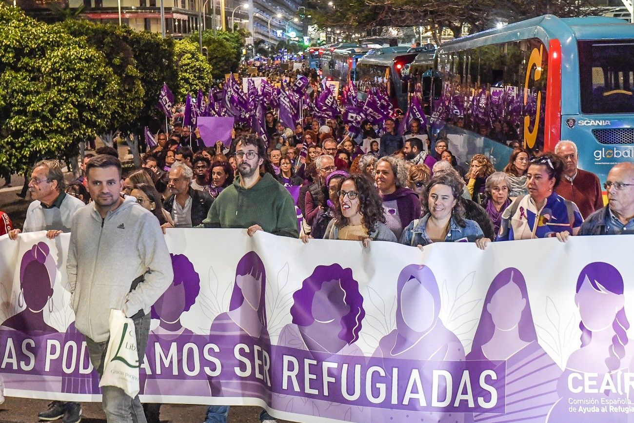 La manifestación del 8M en Las Palmas de Gran Canaria, en imágenes