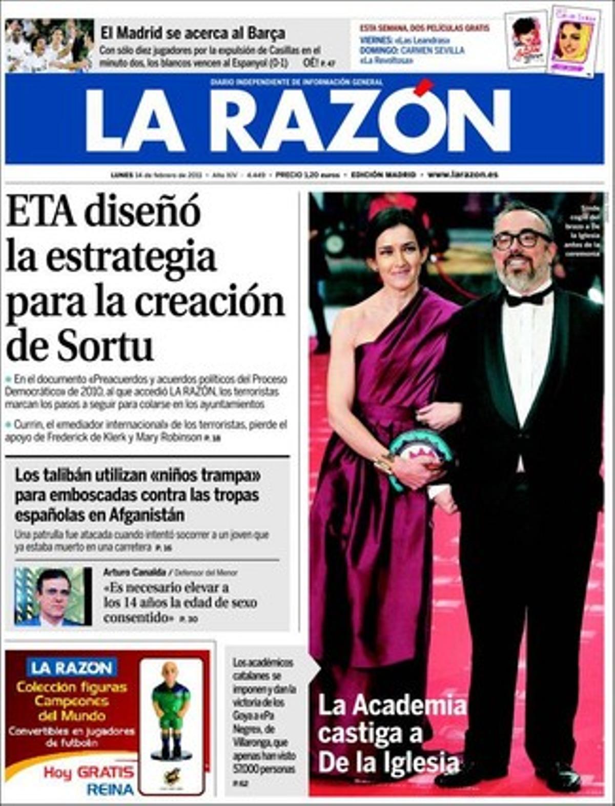 ’La Razón’ també destaca que Brian Currin es queda sense el suport d’un Nobel, Frederik de Klerk, i de l’expresidenta d’Irlanda, Mary Robinson, en el comitè d’experts que intenten assessorar en el procés de pau del País Basc. També que Laporta s’ofereix per afinitat a Trias per fer fora els espanyolistes.
